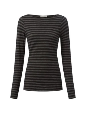 Marc O'Polo Damska koszulka z długim rękawem Kobiety Bawełna szary|czarny w paski,