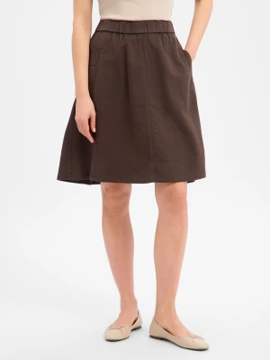 Marc O'Polo Damska spódnica midi z lnu Kobiety Bawełna brązowy,