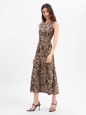 Marc O'Polo Damska sukienka maxi Kobiety wiskoza (100%) brązowy,