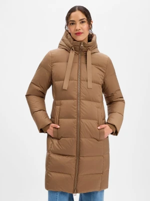 Marc O'Polo Damski płaszcz puchowy Kobiety brązowy jednolity,