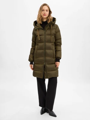 Marc O'Polo Damski płaszcz puchowy Kobiety zielony jednolity,