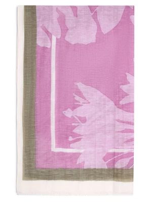 Marc O'Polo Damski szalik z zawartością lnu Kobiety Bawełna lila|różowy wzorzysty,