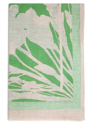 Marc O'Polo Damski szalik z zawartością lnu Kobiety Bawełna zielony|beżowy wzorzysty,