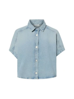Marc O'Polo Denim Damska bluzka dżinsowa Kobiety Bawełna (100%) niebieski,