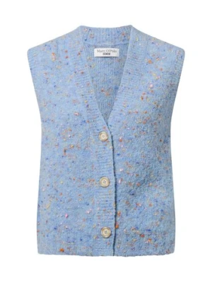 Marc O'Polo Denim Damska kamizelka z dzianiny Kobiety wełna ze strzyży niebieski|wielokolorowy wzorzysty,