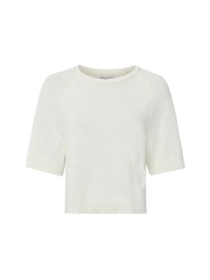 Marc O'Polo Denim Damski sweter z dzianiny z krótkim rękawem Kobiety Bawełna (100%) biały,