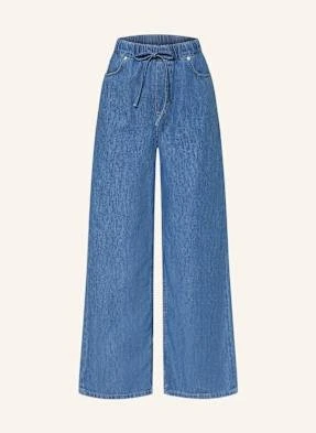 Marc O'polo Denim Jeansy Wide Leg Z Lnem blau