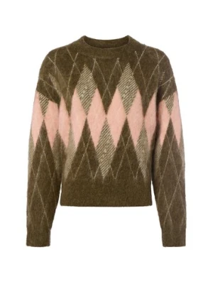 Marc O'Polo Denim Sweter damski z zawartością moheru Kobiety zielony|różowy w kratkę,