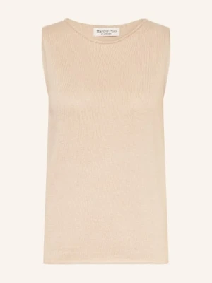 Marc O'polo Dzianinowy Top Z Lnem beige