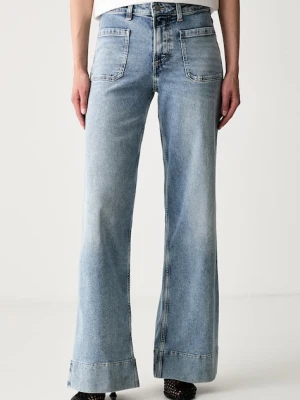 Marc O'Polo jeansy wide leg damskie niebieski
