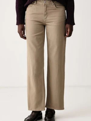 Marc O'Polo jeansy wide leg damskie beżowy