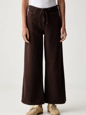 Marc O'Polo jeansy wide leg damskie brązowy
