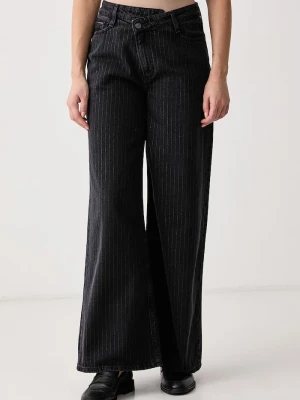 Marc O'Polo jeansy wide leg damskie czarny