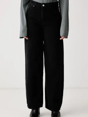 Marc O'Polo jeansy wide leg damskie czarny