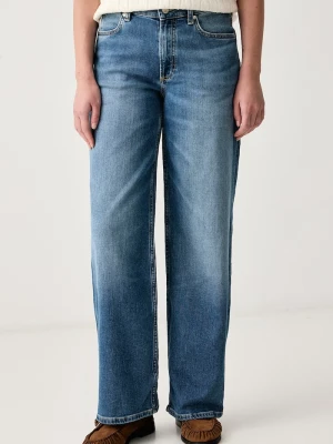Marc O'Polo jeansy wide leg damskie niebieski