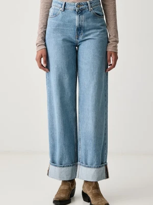 Marc O'Polo jeansy wide leg damskie niebieski