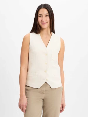 Marc O'Polo Kamizelka damska Kobiety len biały jednolity,