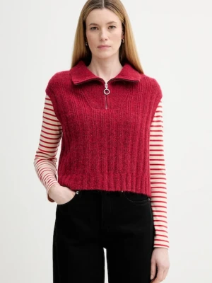 Marc O'Polo kamizelka z dodatkiem wełny damska kolor czerwony 5000007565