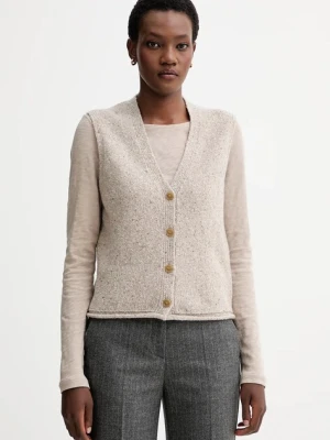 Marc O'Polo kamizelka z dodatkiem wełny damski kolor beżowy 510608465021