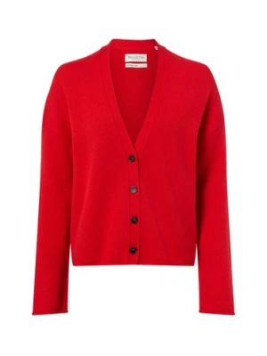 Marc O'Polo Kardigan damski wykonany z wełny dziewiczej Kobiety wełna ze strzyży czerwony jednolity,