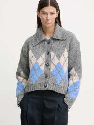 Marc O'Polo kardigan z dodatkiem wełny damski kolor szary ciepły 5000007512
