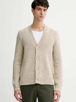 Marc O'Polo kardigan z dodatkiem wełny męski kolor beżowy 5000007627