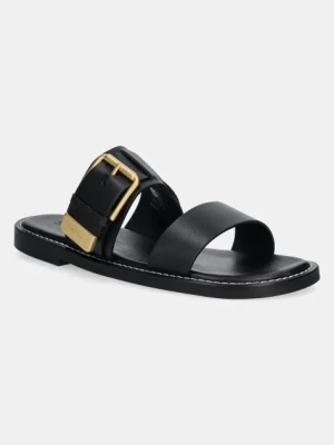 Marc O'Polo klapki skórzane STINA 1A damskie kolor czarny 50318691101100