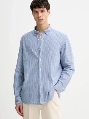 Marc O'Polo koszula bawełniana męska kolor niebieski regular z kołnierzykiem button-down M20733042172
