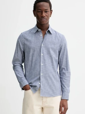 Marc O'Polo koszula bawełniana męska kolor niebieski regular z kołnierzykiem klasycznym M26721042358