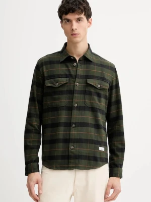 Marc O'Polo koszula bawełniana męska kolor zielony regular z kołnierzykiem klasycznym 5000007600