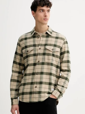 Marc O'Polo koszula bawełniana męska kolor zielony regular z kołnierzykiem klasycznym 5000007600