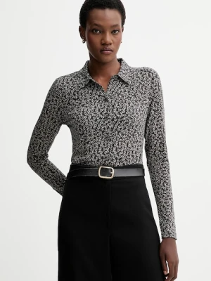 Marc O'Polo koszula damska kolor szary regular z kołnierzykiem klasycznym 510226452319