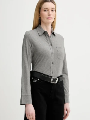 Marc O'Polo koszula damska kolor szary regular z kołnierzykiem klasycznym 600200152201