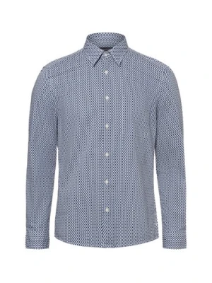 Marc O'Polo Koszula męska Mężczyźni Slim Fit Bawełna niebieski|biały wzorzysty,