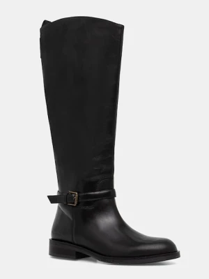 Marc O'Polo kozaki skórzane Enza damskie kolor czarny na płaskim obcasie 50819088001100