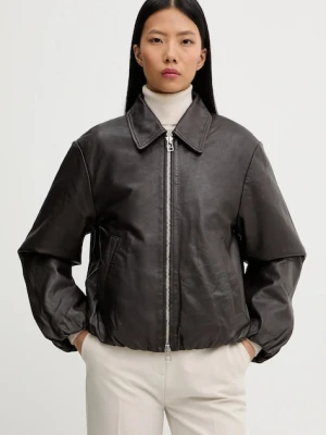 Marc O'Polo kurtka skórzana kolor brązowy przejściowa 5000007903