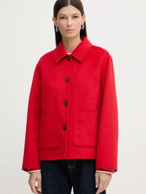 Marc O'Polo kurtka z domieszką wełny kolor czerwony przejściowa 600005170009