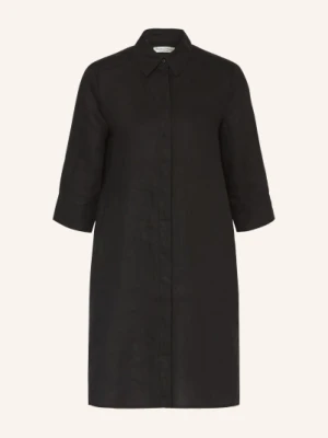 Marc O'polo Lniana Sukienka Koszulowa Z Rękawami 3/4 schwarz