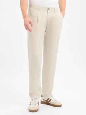 Marc O'Polo Lniane spodnie Mężczyźni len (100%) beżowy,