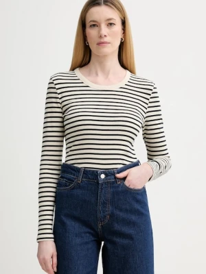 Marc O'Polo longsleeve bawełniany kolor beżowy 600207452011