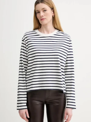 Marc O'Polo longsleeve bawełniany kolor beżowy cold shoulder 5000007507