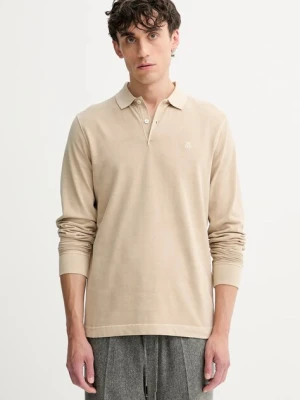 Marc O'Polo longsleeve bawełniany kolor beżowy gładki 528223655004