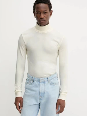 Marc O'Polo longsleeve bawełniany kolor beżowy gładki 529220252100