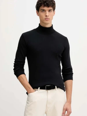 Marc O'Polo longsleeve bawełniany kolor czarny gładki