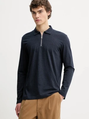 Marc O'Polo longsleeve bawełniany kolor granatowy gładki 620202755050