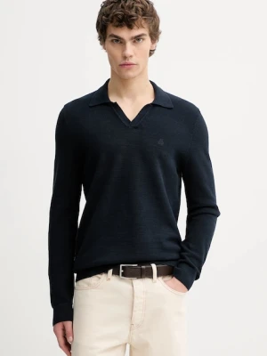 Marc O'Polo longsleeve bawełniany kolor granatowy gładki 620502360160