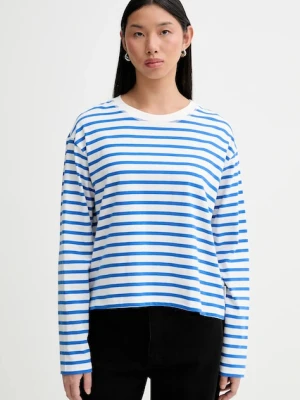 Marc O'Polo longsleeve bawełniany kolor niebieski cold shoulder 5000007507
