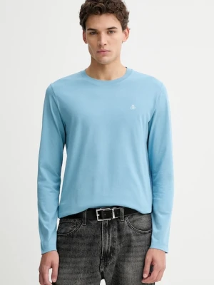 Marc O'Polo longsleeve bawełniany kolor niebieski gładki 620201252210