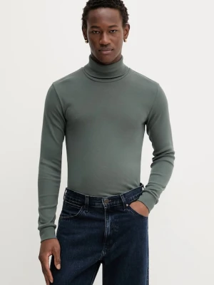 Marc O'Polo longsleeve bawełniany kolor zielony gładki 529220252100
