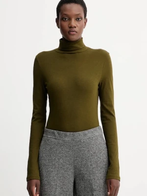 Marc O'Polo longsleeve bawełniany kolor zielony z golfem 5000007063
